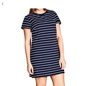 City Chic Striped T-Shirt Dress Size 16/S